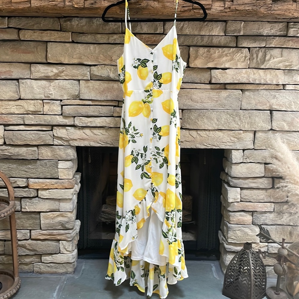 VICI HIGH LOW LEMON DRESS-Size small
